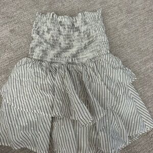 Blue Life White and Gray Mini Skirt